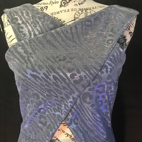 Topshop Metallic Sparkly Leopard Purple Dress 6 - Picture 3 of 7